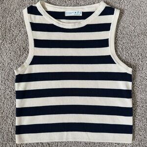Striped Sleeveless Knit Top